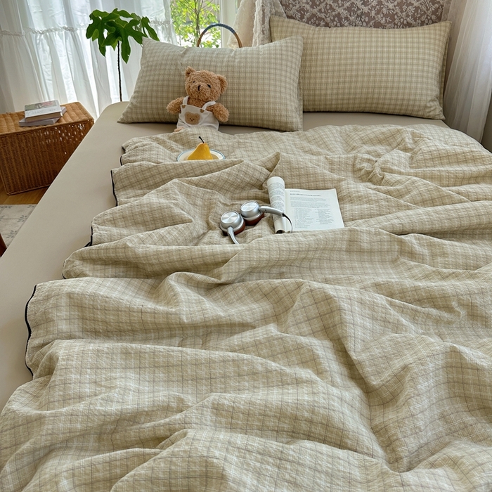 91家纺网 家纺一手货源 找家纺 贝扬思家纺 2026新款泡芙纱无印单夏被夏凉被空调被 阴天