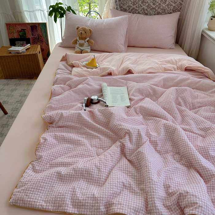 91家纺网 家纺一手货源 找家纺 贝扬思家纺 2026新款泡芙纱无印单夏被夏凉被空调被 微风