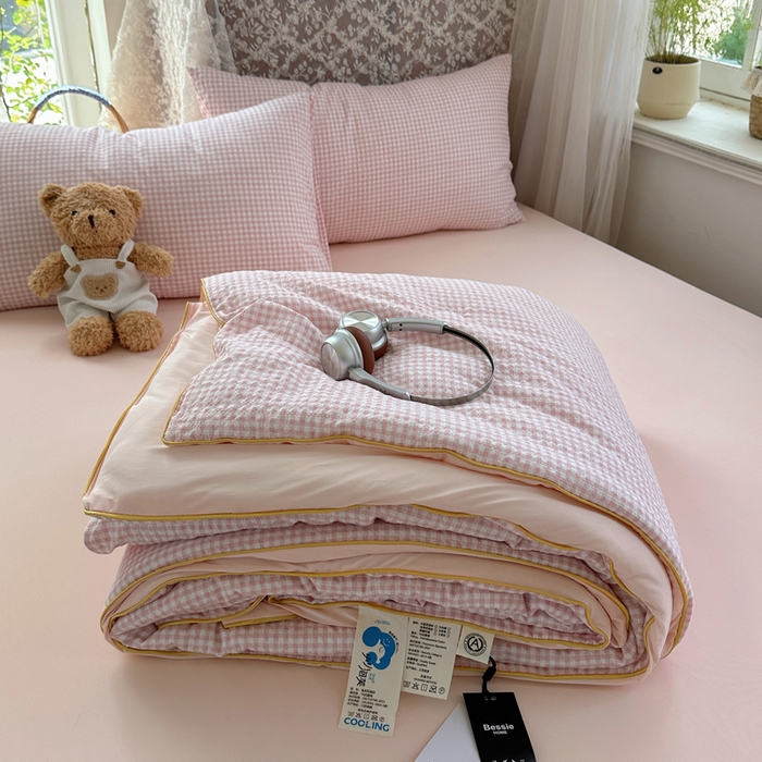 91家纺网 家纺一手货源 找家纺 贝扬思家纺 2026新款泡芙纱无印单夏被夏凉被空调被 微风