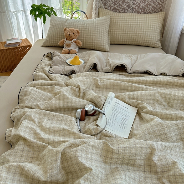 91家纺网 家纺一手货源 找家纺 贝扬思家纺 2026新款泡芙纱无印单夏被夏凉被空调被 阴天