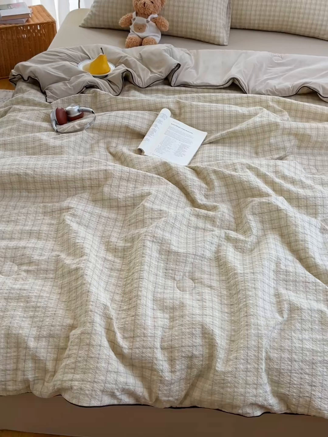 91家纺网 家纺一手货源 找家纺 贝扬思家纺 2026新款泡芙纱无印单夏被夏凉被空调被 阴天