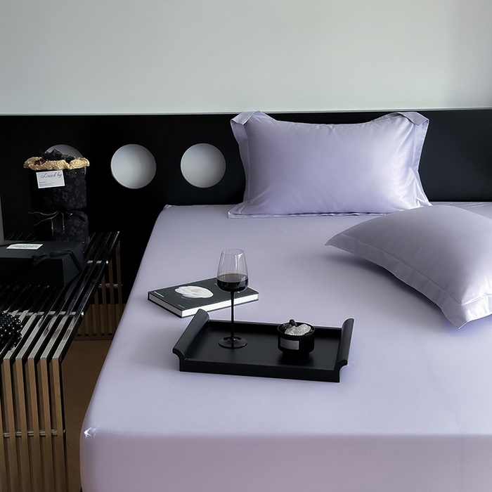 91家纺网 家纺一手货源 找家纺 爱丽丝 2026新款100支新疆长绒棉单品床笠 优雅紫