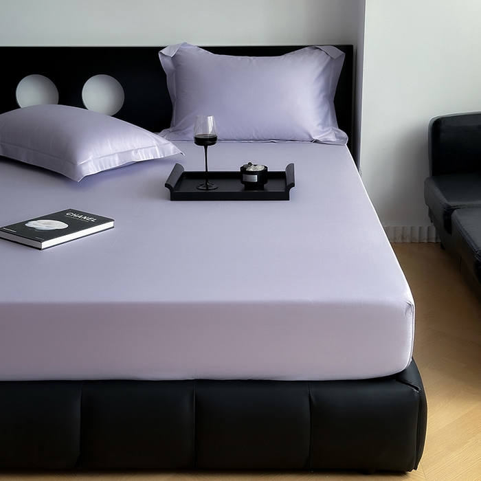 91家纺网 家纺一手货源 找家纺 爱丽丝 2026新款100支新疆长绒棉单品床笠 优雅紫