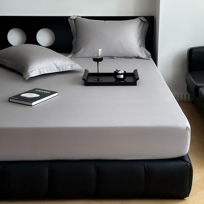 91家纺网 家纺一手货源 找家纺 爱丽丝 2026新款100支新疆长绒棉单品床笠 星光灰