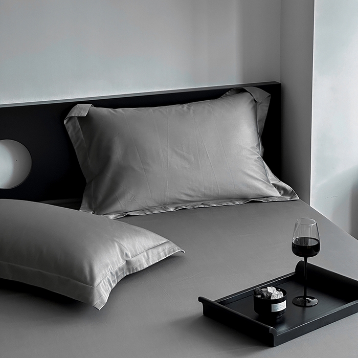 91家纺网 家纺一手货源 找家纺 爱丽丝 2026新款100支新疆长绒棉单品床笠 绅士灰