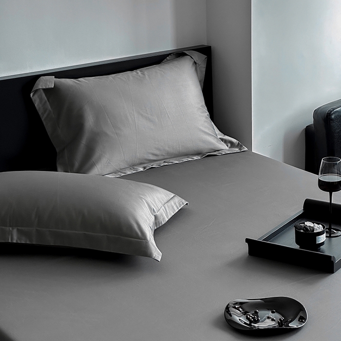 91家纺网 家纺一手货源 找家纺 爱丽丝 2026新款100支新疆长绒棉单品床笠 绅士灰