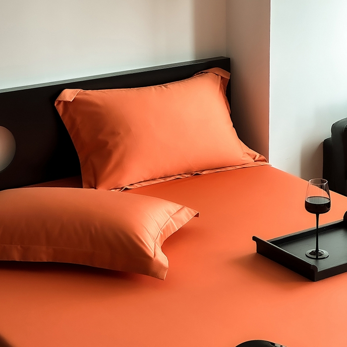 91家纺网 家纺一手货源 找家纺 爱丽丝 2026新款100支新疆长绒棉单品床笠 爱马橙