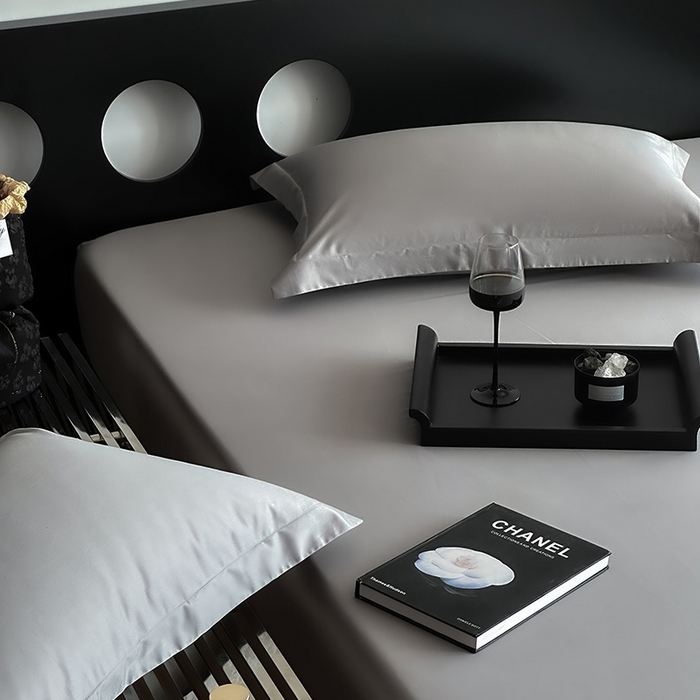 91家纺网 家纺一手货源 找家纺 爱丽丝 2026新款100支新疆长绒棉单品床笠 星光灰