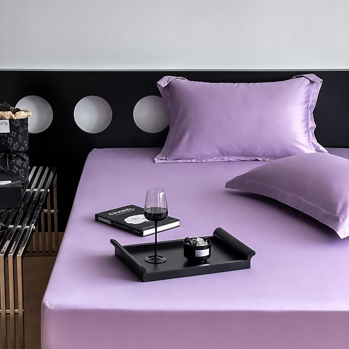 91家纺网 家纺一手货源 找家纺 爱丽丝 2026新款100支新疆长绒棉单品床笠 星辰紫