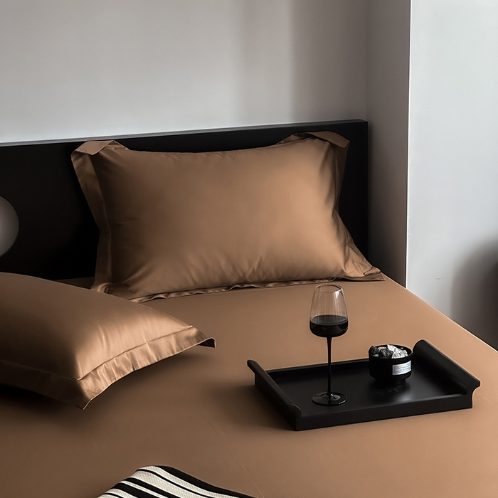 91家纺网 家纺一手货源 找家纺 爱丽丝 2026新款100支新疆长绒棉单品床笠 咖色