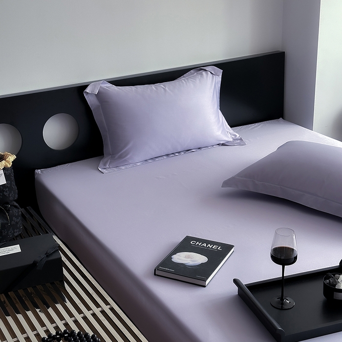 91家纺网 家纺一手货源 找家纺 爱丽丝 2026新款100支新疆长绒棉单品床笠 优雅紫