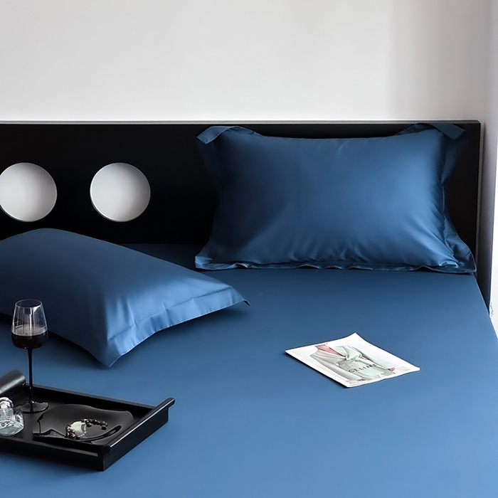 91家纺网 家纺一手货源 找家纺 爱丽丝 2026新款100支新疆长绒棉单品床笠 海星蓝