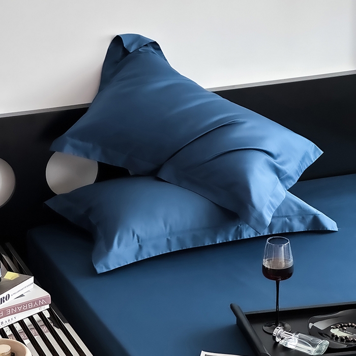 91家纺网 家纺一手货源 找家纺 爱丽丝 2026新款100支新疆长绒棉单品床笠 海星蓝