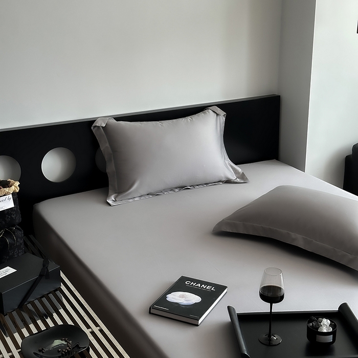 91家纺网 家纺一手货源 找家纺 爱丽丝 2026新款100支新疆长绒棉单品床笠 星光灰