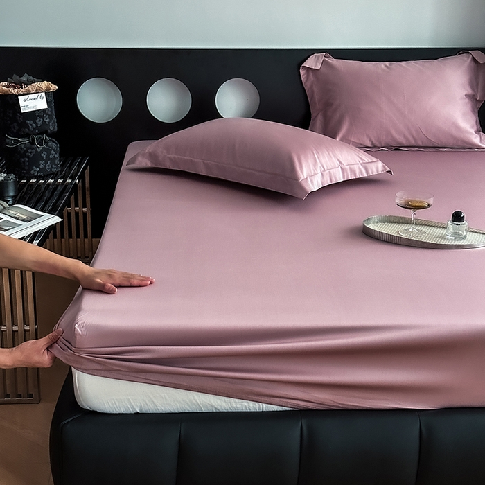 91家纺网 家纺一手货源 找家纺 爱丽丝 2026新款100支新疆长绒棉单品床笠 豆沙