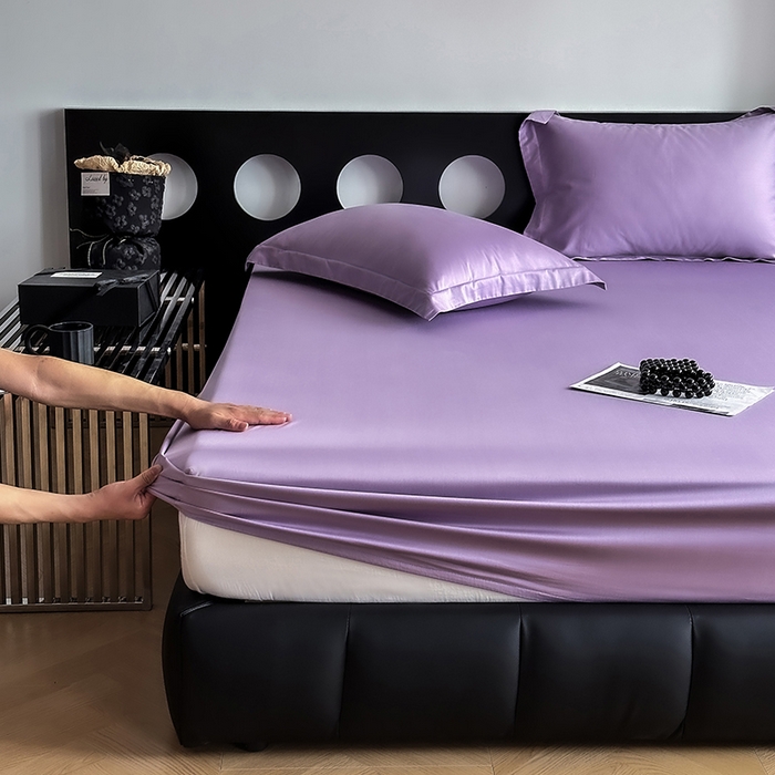 91家纺网 家纺一手货源 找家纺 爱丽丝 2026新款100支新疆长绒棉单品床笠 星辰紫