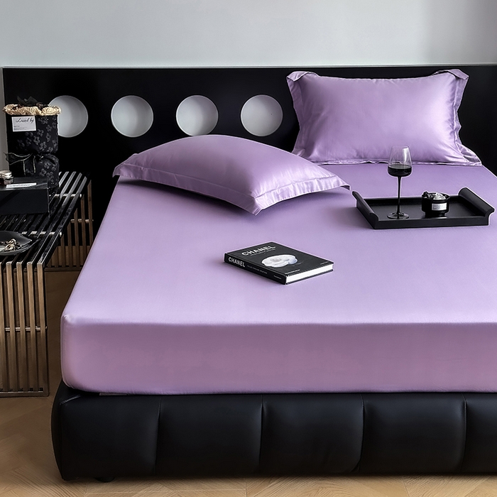 91家纺网 家纺一手货源 找家纺 爱丽丝 2026新款100支新疆长绒棉单品床笠 星辰紫