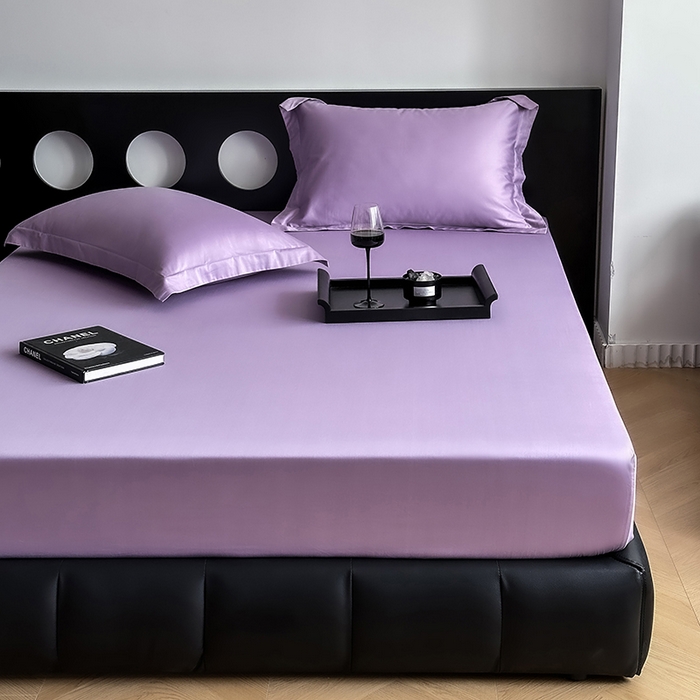 91家纺网 家纺一手货源 找家纺 爱丽丝 2026新款100支新疆长绒棉单品床笠 星辰紫