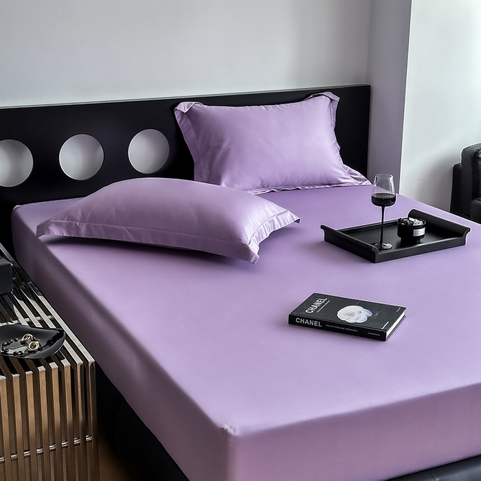 91家纺网 家纺一手货源 找家纺 爱丽丝 2026新款100支新疆长绒棉单品床笠 星辰紫