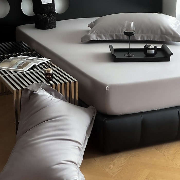 91家纺网 家纺一手货源 找家纺 爱丽丝 2026新款100支新疆长绒棉单品床笠 星光灰