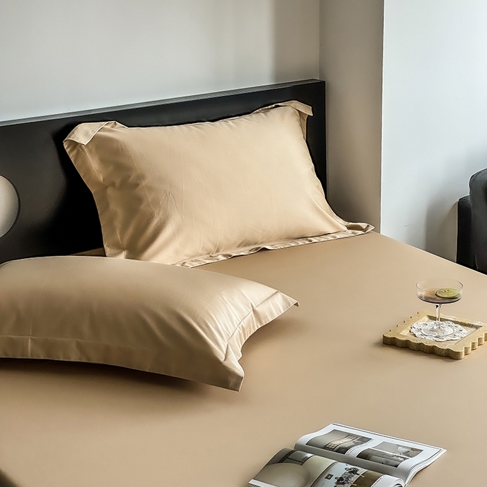 91家纺网 家纺一手货源 找家纺 爱丽丝 2026新款100支新疆长绒棉单品床笠 香槟金