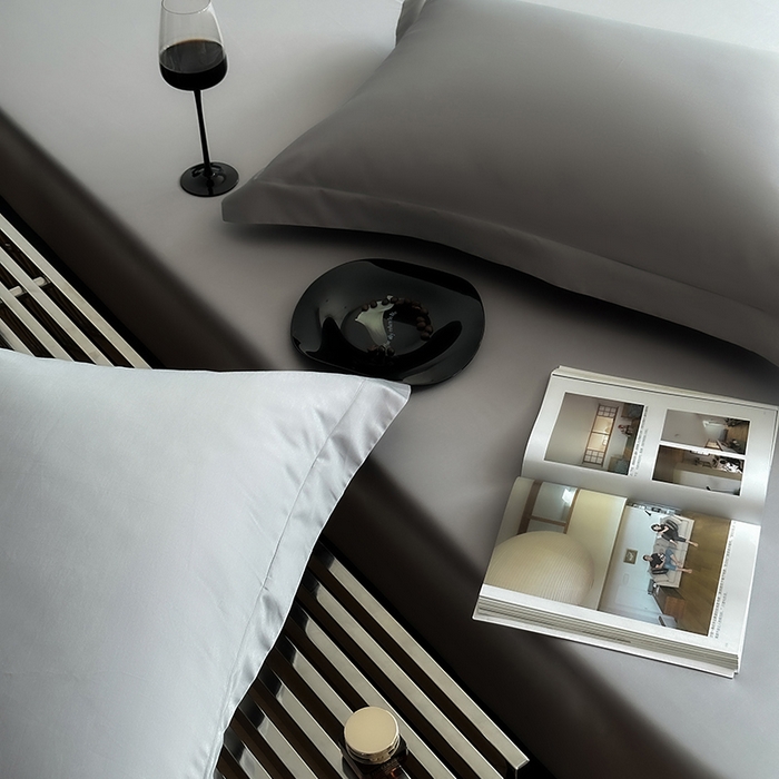 91家纺网 家纺一手货源 找家纺 爱丽丝 2026新款100支新疆长绒棉单品床笠 星光灰