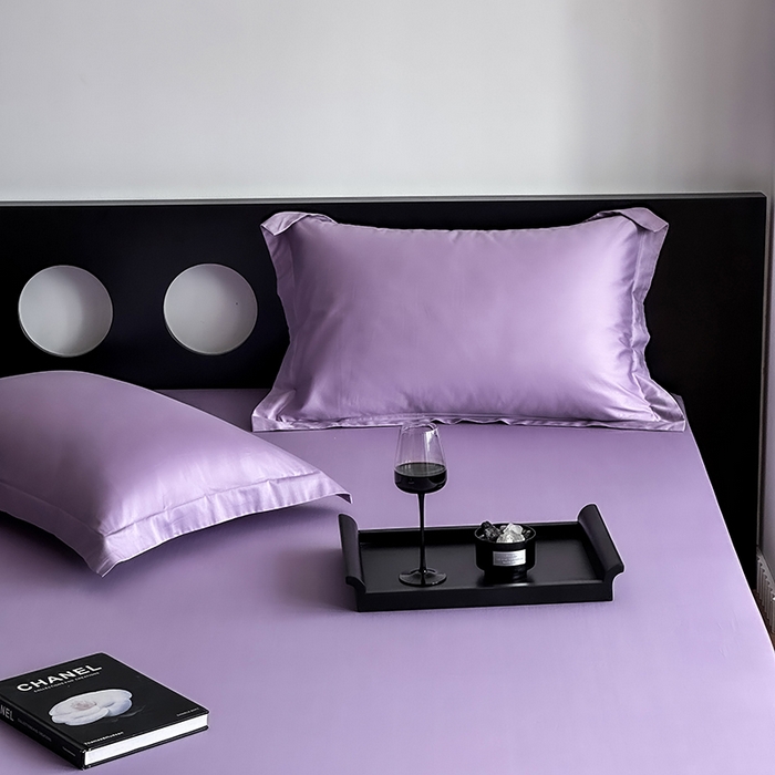 91家纺网 家纺一手货源 找家纺 爱丽丝 2026新款100支新疆长绒棉单品床笠 星辰紫