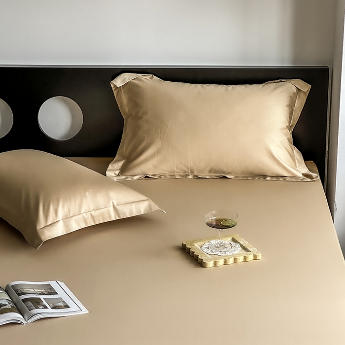 91家纺网 家纺一手货源 找家纺 爱丽丝 2026新款100支新疆长绒棉单品床笠 香槟金