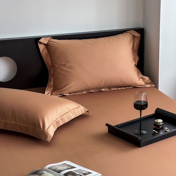 91家纺网 家纺一手货源 找家纺 爱丽丝 2026新款100支新疆长绒棉单品床笠 焦糖色