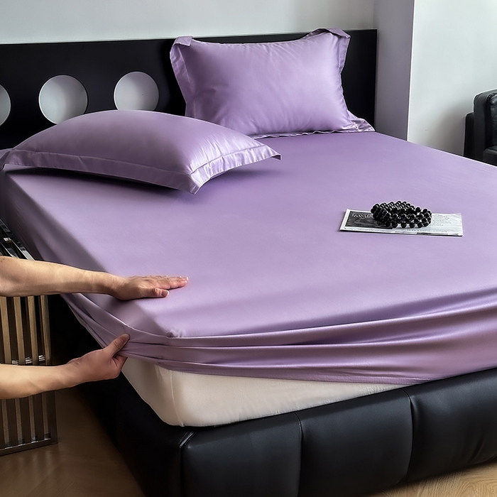 91家纺网 家纺一手货源 找家纺 爱丽丝 2026新款100支新疆长绒棉单品床笠 星辰紫