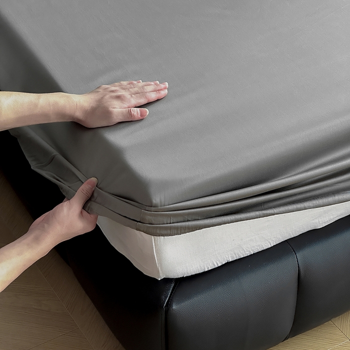 91家纺网 家纺一手货源 找家纺 爱丽丝 2026新款100支新疆长绒棉单品床笠 绅士灰