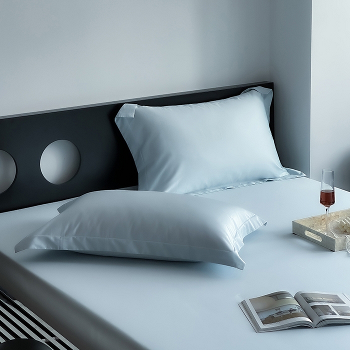 91家纺网 家纺一手货源 找家纺 爱丽丝 2026新款100支新疆长绒棉单品床笠 天蓝