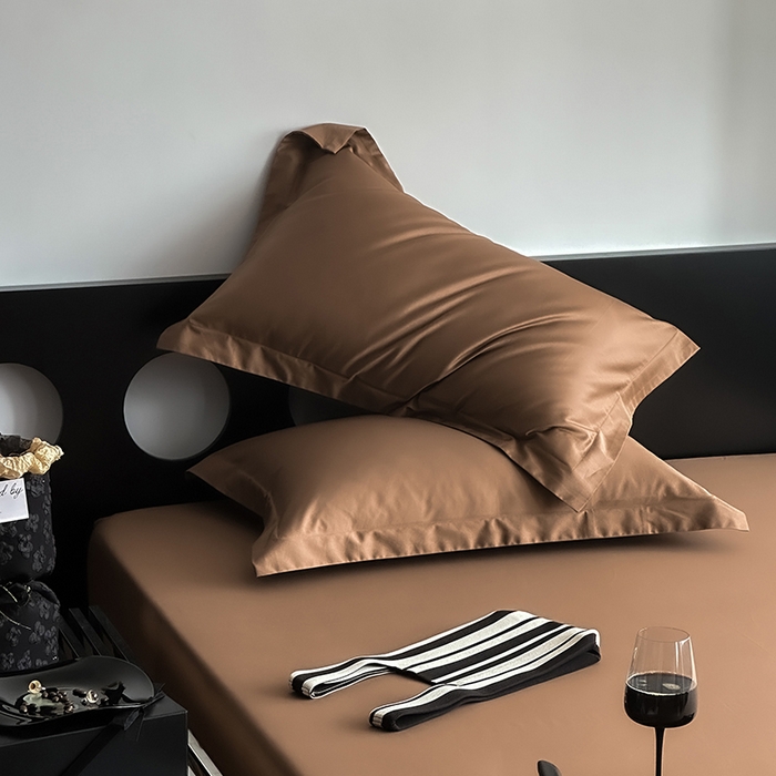 91家纺网 家纺一手货源 找家纺 爱丽丝 2026新款100支新疆长绒棉单品床笠 咖色