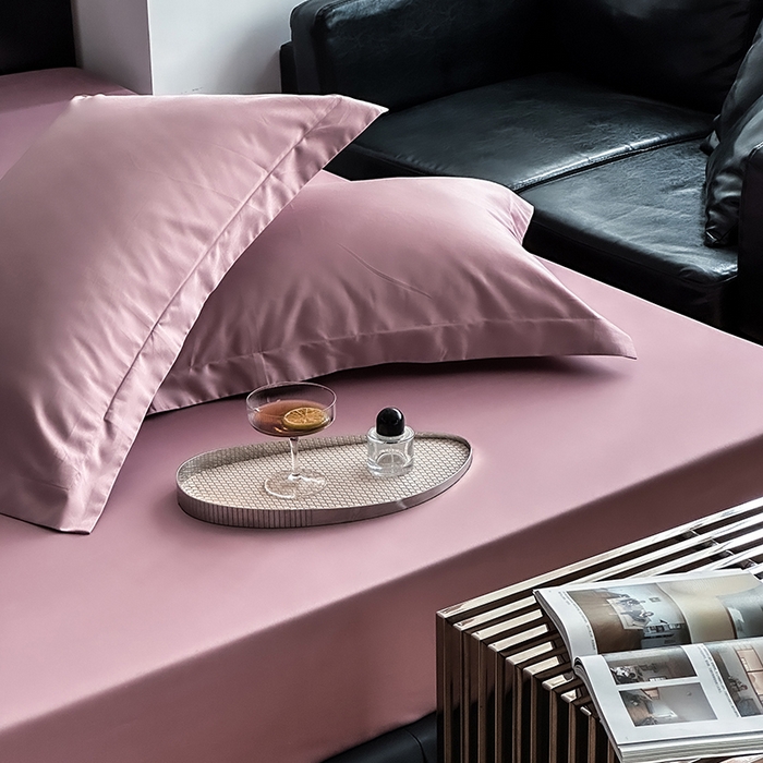 91家纺网 家纺一手货源 找家纺 爱丽丝 2026新款100支新疆长绒棉单品床笠 豆沙