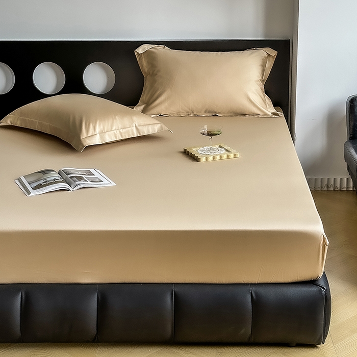 91家纺网 家纺一手货源 找家纺 爱丽丝 2026新款100支新疆长绒棉单品床笠 香槟金