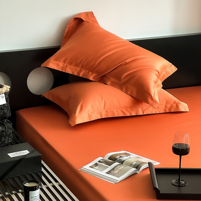 91家纺网 家纺一手货源 找家纺 爱丽丝 2026新款100支新疆长绒棉单品床笠 爱马橙