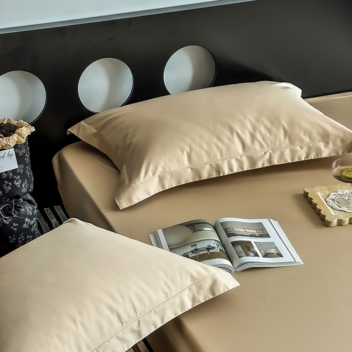 91家纺网 家纺一手货源 找家纺 爱丽丝 2026新款100支新疆长绒棉单品床笠 香槟金