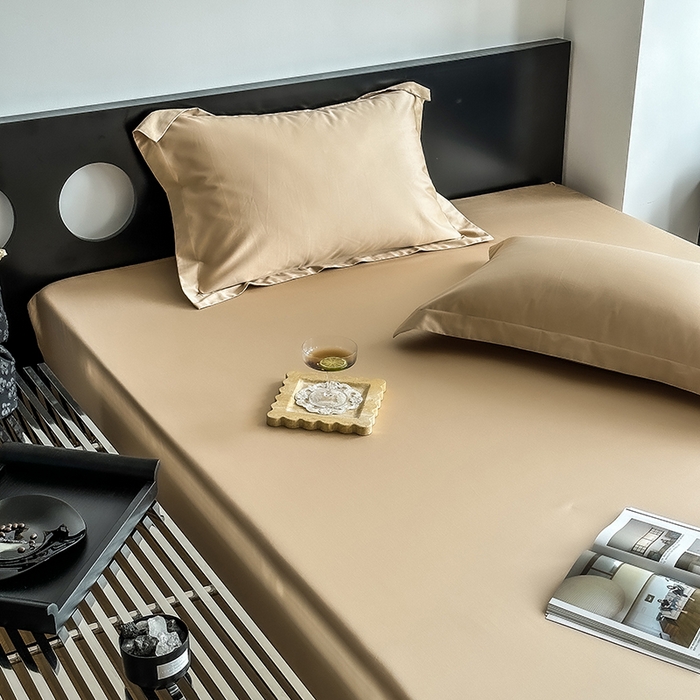 91家纺网 家纺一手货源 找家纺 爱丽丝 2026新款100支新疆长绒棉单品床笠 香槟金