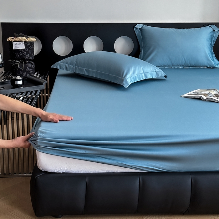 91家纺网 家纺一手货源 找家纺 爱丽丝 2026新款100支新疆长绒棉单品床笠 灰兰