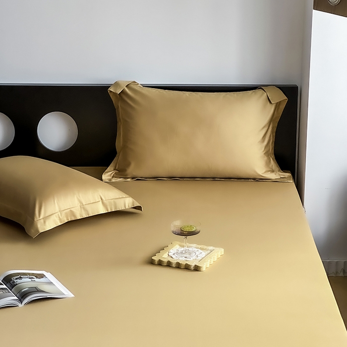 91家纺网 家纺一手货源 找家纺 爱丽丝 2026新款100支新疆长绒棉单品床笠 驼色