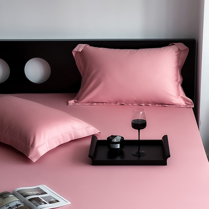 91家纺网 家纺一手货源 找家纺 爱丽丝 2026新款100支新疆长绒棉单品床笠 海棠粉