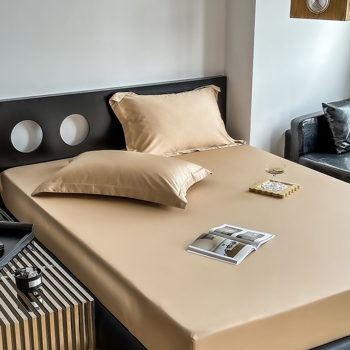 91家纺网 家纺一手货源 找家纺 爱丽丝 2026新款100支新疆长绒棉单品床笠 香槟金