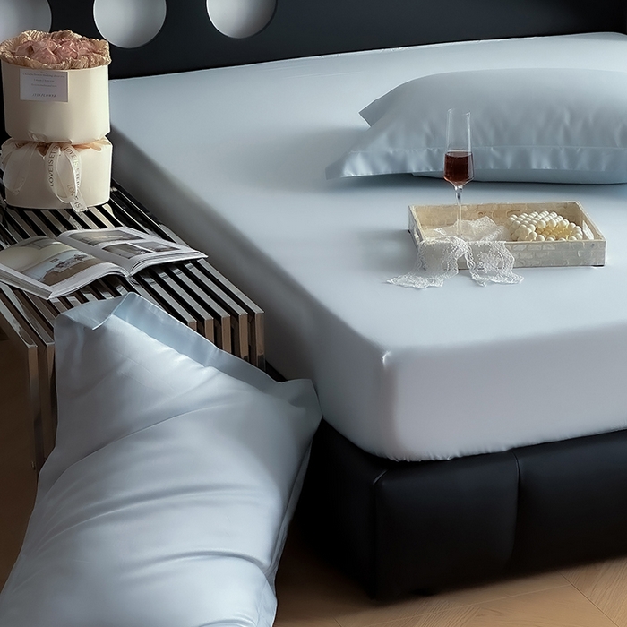 91家纺网 家纺一手货源 找家纺 爱丽丝 2026新款100支新疆长绒棉单品床笠 天蓝