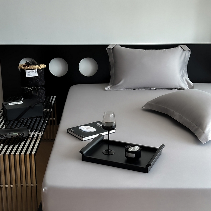 91家纺网 家纺一手货源 找家纺 爱丽丝 2026新款100支新疆长绒棉单品床笠 星光灰