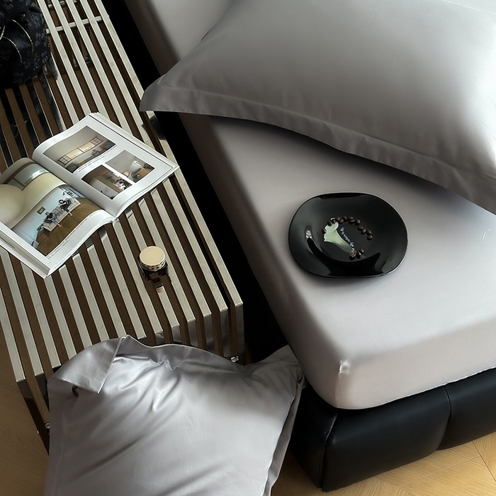 91家纺网 家纺一手货源 找家纺 爱丽丝 2026新款100支新疆长绒棉单品床笠 星光灰