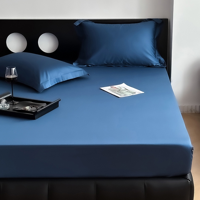 91家纺网 家纺一手货源 找家纺 爱丽丝 2026新款100支新疆长绒棉单品床笠 海星蓝