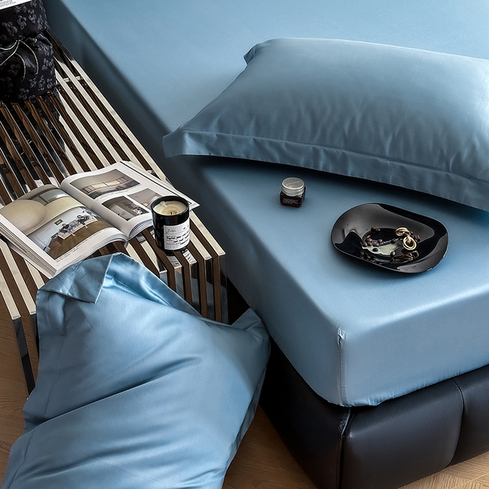 91家纺网 家纺一手货源 找家纺 爱丽丝 2026新款100支新疆长绒棉单品床笠 灰兰