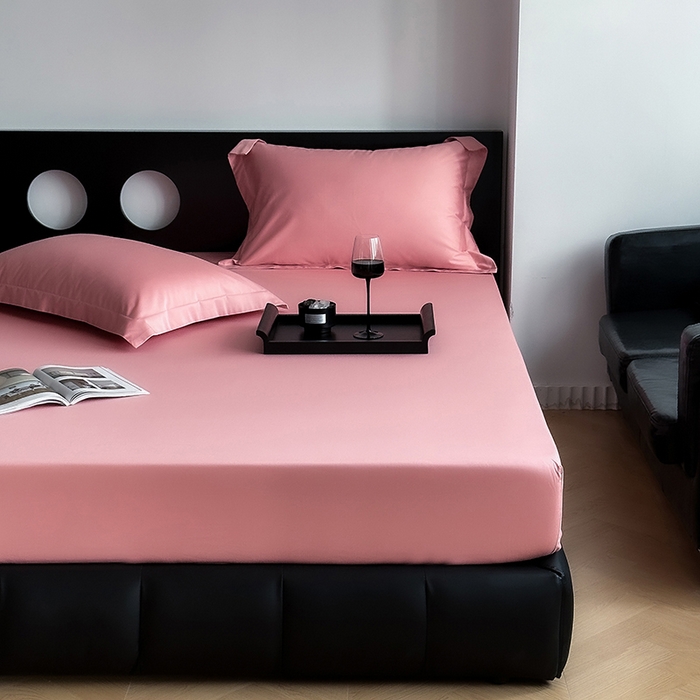 91家纺网 家纺一手货源 找家纺 爱丽丝 2026新款100支新疆长绒棉单品床笠 海棠粉