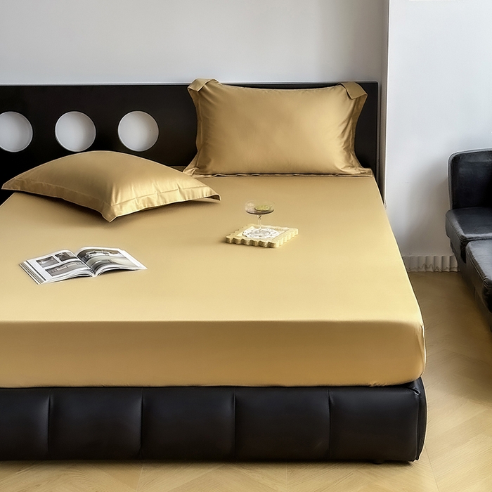 91家纺网 家纺一手货源 找家纺 爱丽丝 2026新款100支新疆长绒棉单品床笠 驼色