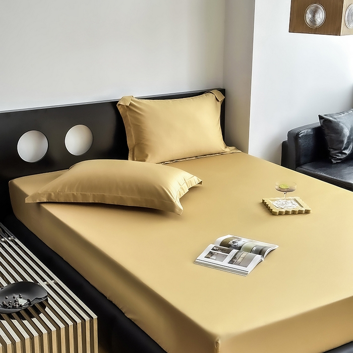 91家纺网 家纺一手货源 找家纺 爱丽丝 2026新款100支新疆长绒棉单品床笠 驼色